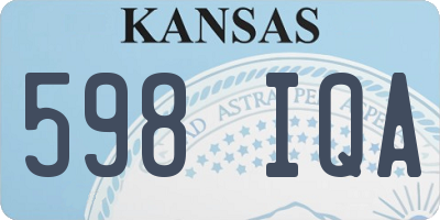 KS license plate 598IQA