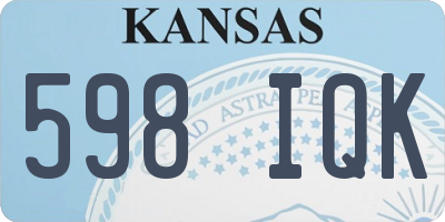 KS license plate 598IQK