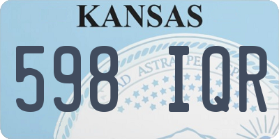 KS license plate 598IQR