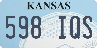 KS license plate 598IQS