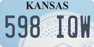 KS license plate 598IQW