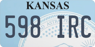 KS license plate 598IRC