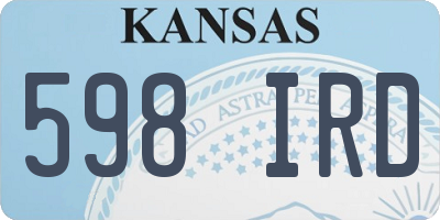 KS license plate 598IRD
