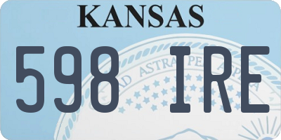 KS license plate 598IRE