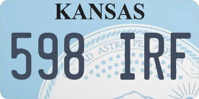 KS license plate 598IRF