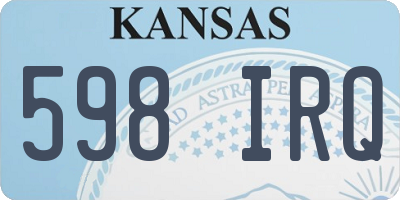 KS license plate 598IRQ