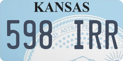 KS license plate 598IRR