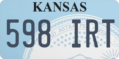 KS license plate 598IRT
