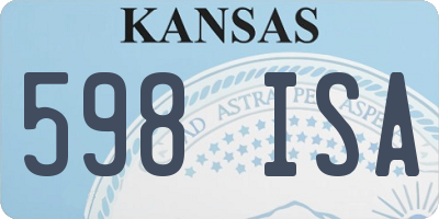 KS license plate 598ISA