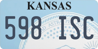 KS license plate 598ISC