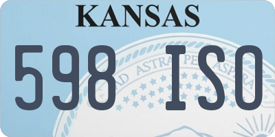 KS license plate 598ISO