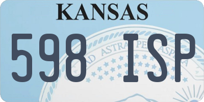 KS license plate 598ISP