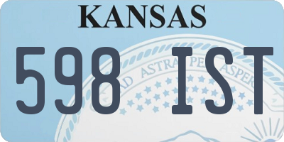 KS license plate 598IST