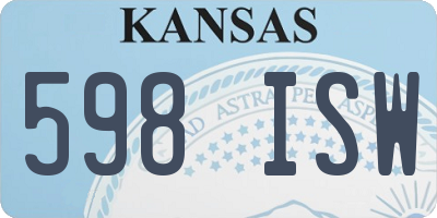 KS license plate 598ISW