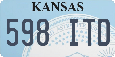 KS license plate 598ITD