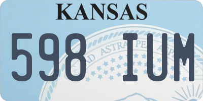 KS license plate 598IUM