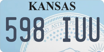 KS license plate 598IUU