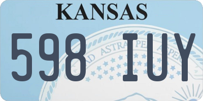 KS license plate 598IUY