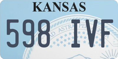 KS license plate 598IVF
