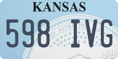 KS license plate 598IVG