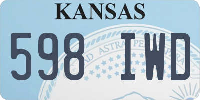 KS license plate 598IWD