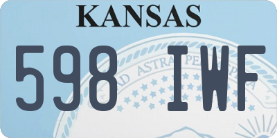 KS license plate 598IWF