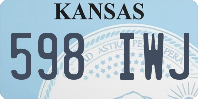 KS license plate 598IWJ