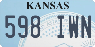 KS license plate 598IWN