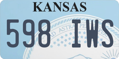 KS license plate 598IWS