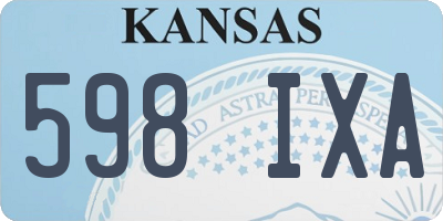 KS license plate 598IXA