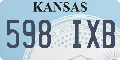 KS license plate 598IXB