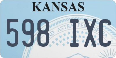 KS license plate 598IXC