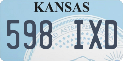 KS license plate 598IXD