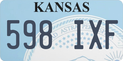 KS license plate 598IXF