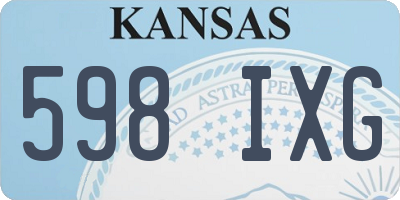 KS license plate 598IXG