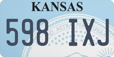 KS license plate 598IXJ