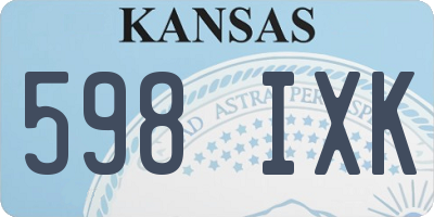 KS license plate 598IXK