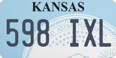 KS license plate 598IXL