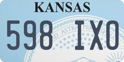 KS license plate 598IXO