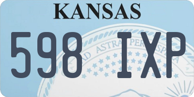 KS license plate 598IXP
