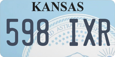 KS license plate 598IXR