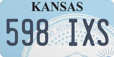 KS license plate 598IXS