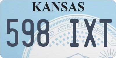 KS license plate 598IXT