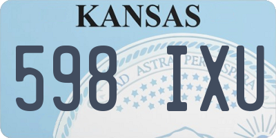 KS license plate 598IXU