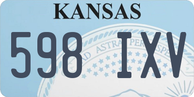 KS license plate 598IXV