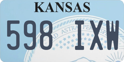KS license plate 598IXW