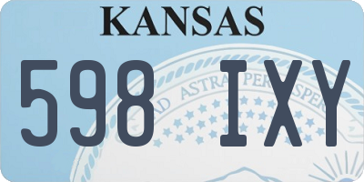 KS license plate 598IXY