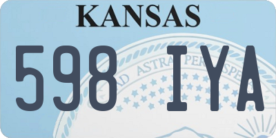 KS license plate 598IYA