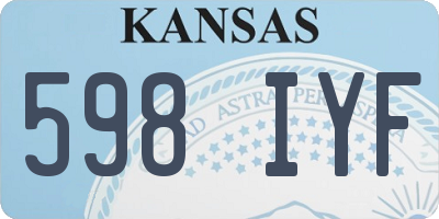 KS license plate 598IYF