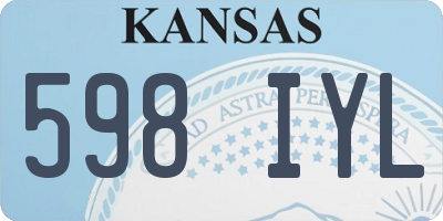 KS license plate 598IYL